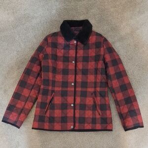 Plaid Red and Black Women's Jacket